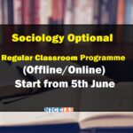 Sociology Regular Classroom Programme (Offline/Online) from 5th June